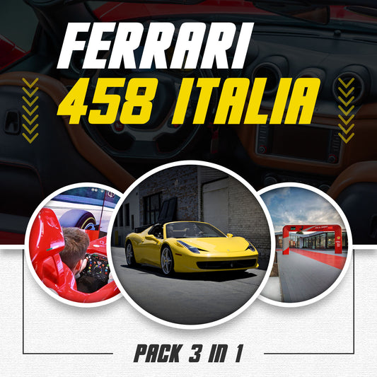 Pack Esperienza di guida Ferrari 458 Italia + Musei Ferrari + Simulatore F1