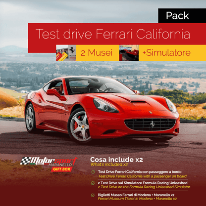 Pack Esperienza di guida Ferrari California + Simulatore + Musei