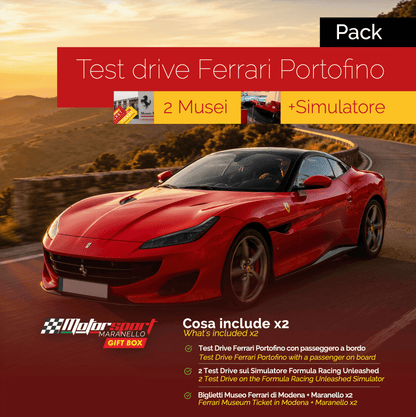 Pack Esperienza di guida Ferrari Portofino + Musei Ferrari + Simulatore