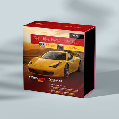 Pack Esperienza di guida Ferrari 458 Italia + Musei Ferrari + Simulatore F1