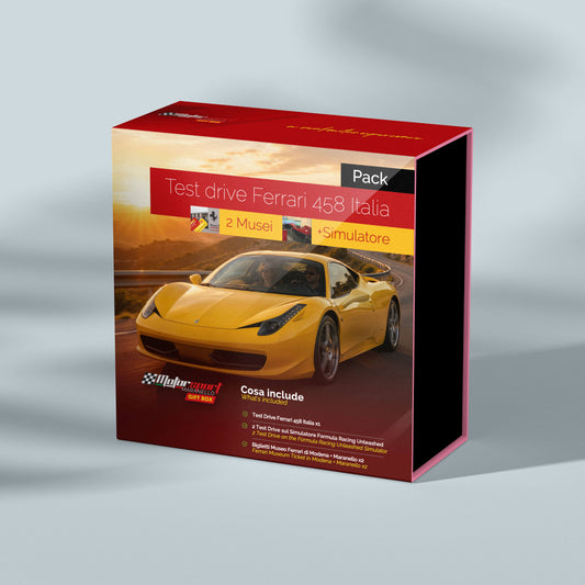 Pack Esperienza di guida Ferrari 458 Italia + Musei Ferrari + Simulatore F1